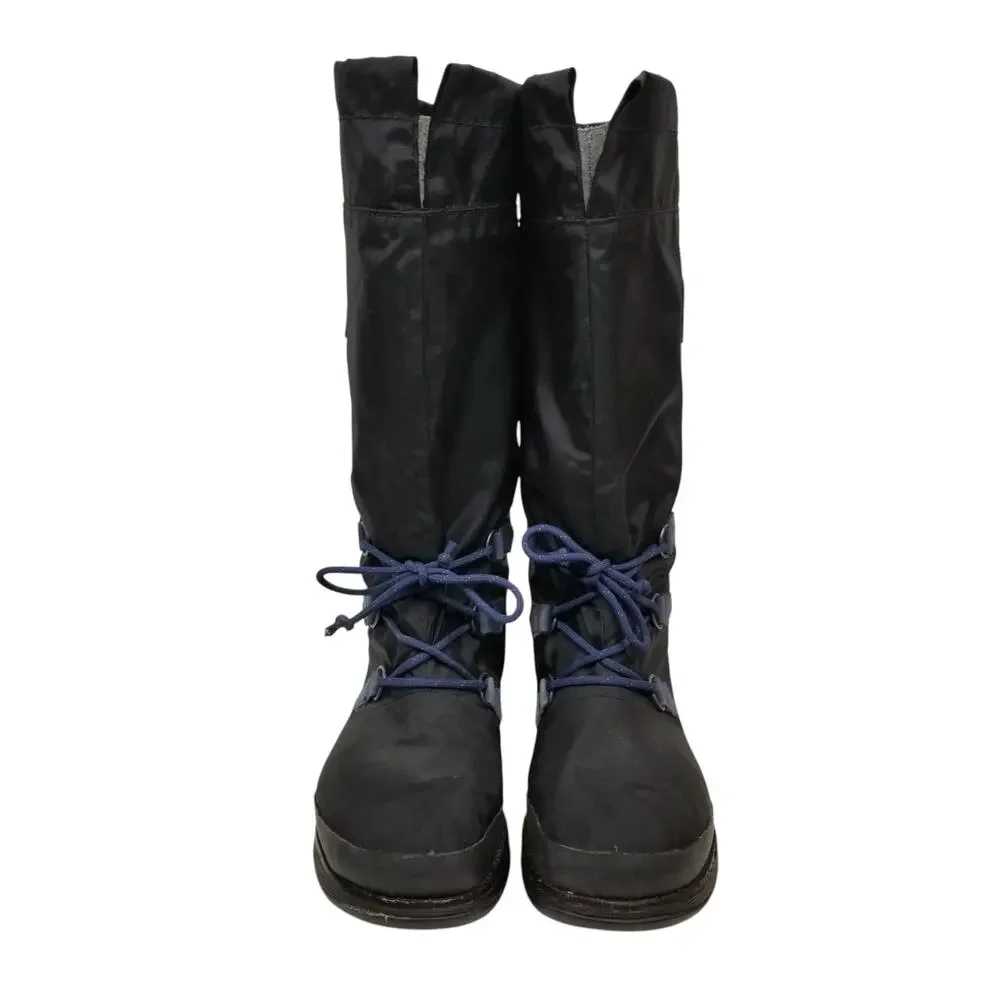Sorel Black Nylon Knee High Winter Rain Boots  NL1708-010 Black Women's Size 9